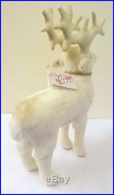 006654 Steiff Winter Reindeer White Alpaca 32 cm with Swarovski crystals
