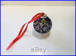 1 Waterford Amethyst Purple Cased Crystal Ball Christmas Ornament -Mint In Box