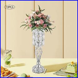 10 Metal Crystal Romantic Vase Wedding Centerpieces For Table Party Xmas Decor