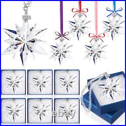 10 Sets 2023 Christmas Crystal Snowflake Ornaments Clear Snowflake Crystal Ornam