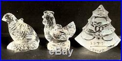 10 WATERFORD Crystal 12 Days of Christmas Ornaments Figural 3-D