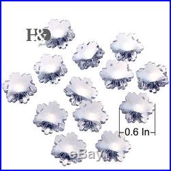 100 Clear Snowflake Crystal Beads Chandelier Lamp Prisms Xmas Wedding Decor 14mm