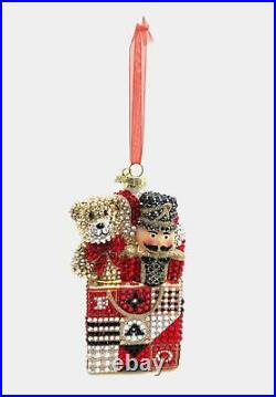 $1000 FAO Schwarz Glass Ornament Christmas Swarovski Crystal Hang Ornaments