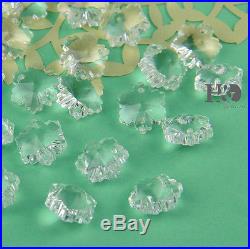 100pcs 14mm Snowflakes Chandelier Crystal Bead Prisms Clear Color XMAS Wedding