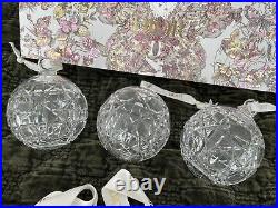 $1050 Christian Dior Maison Set 3 Glass Christmas Ornaments Crystal Ball Cannage