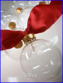 12 Crystal Clear Glass Ball Tree Christmas Craft Ornaments Decorations 1.25
