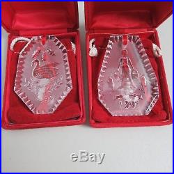 12 Pc Waterford Crystals 12 Twelve Days of Christmas Ornaments 1982-1995 WithBoxes