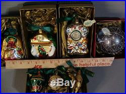 12 Waterford Crystal Christmas Tree Ornament Limited Times Square New Year Clock