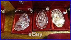 14 WATERFORD CRYSTAL CHRISTMAS ORNAMENTS MOST With BOXES 1978- 1995