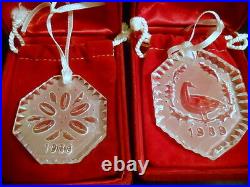 17 WATERFORD CRYSTAL 12 DAYS OF CHRISTMAS ORNAMENTS MINT! 1979 -1995 See Pics