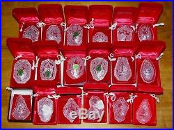 (18) Different 1978-1995 Waterford Crystal Christmas Ornaments-12 Days
