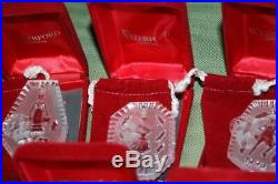 18 Waterford Crystal Ornaments 12 Days Of Christmas Series 1978-1995 Complete ++
