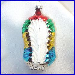 1950s West Germany Indian Chief Glass Christmas Ornament