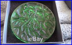 1990 Signed Lalique France Noel Christmas Tree Ornament Crystal Green