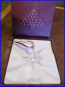 1991 Swarovski Crystal Holiday Christmas Ornament withOriginal Box box written on