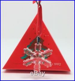 1992 Swarovski Crystal Annual Christmas Ornament Snowflake Star In Original Box