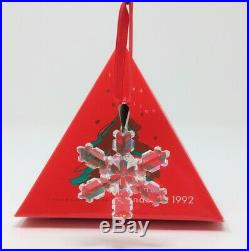 1992 Swarovski Crystal Annual Christmas Ornament Snowflake Star In Original Box