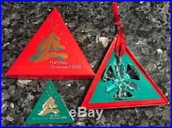 1992 Swarovski Crystal Snowflake Star 2nd Annual Christmas Ornament MIB & Paper