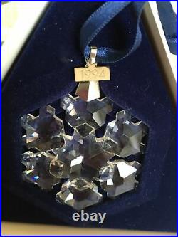 1994 Swarovski Crystal Star Snowflake Holiday Christmas Ornament Box Certificate