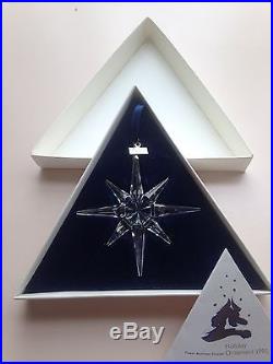 1995 SWAROVSKI CRYSTAL CHRISTMAS ORNAMENT WITH BOX & PAPERS STAR SNOWFLAKE
