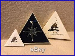 1995 Swarovski Holiday Ornament Crystal Christmas Star Snowflake Box Le
