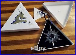 1997 Swarovski Crystal Annual Snowflake Christmas Ornament With Box & Outter Box