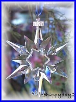 1997 SwarovskiSnowflake STAR Annual Christmas ORNAMENTHoliday BoxCertificate