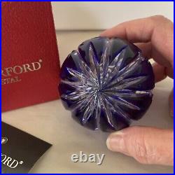 1998 Waterford Annual Cobalt Cut Glass Crystal Ball Ornament Brilliant with box