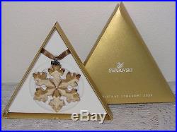 2 SCS Swarovski Large SNOWFLAKE Christmas Ornament 2015 & 2016 GOLD Crystal