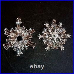 2 (Two) WATERFORD SNOW CRYSTALS Ornaments 2009 & 2011 Signed
