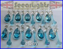 20 CHANDELIER RETRO TEAL CRYSTALS GLASS CHRISTMAS TREE WEDDING DECORATIONS DROPS