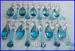 20 CHANDELIER RETRO TEAL CRYSTALS GLASS CHRISTMAS TREE WEDDING DECORATIONS DROPS