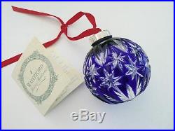 2000 Waterford Cased Crystal Cobalt Blue Christmas Ornament
