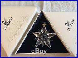 2001 Annual Swarovski Crystal Snowflake Christmas Tree Ornament In Both Boxes