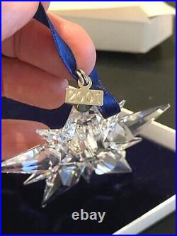 2001 SWAROVSKI Annual Crystal Snowflake Christmas Ornament with Box NOS