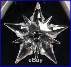 2001 Swarovski 3 Crystal Snowflake Annual Christmas Ornament, Box & Sleeve, Mib