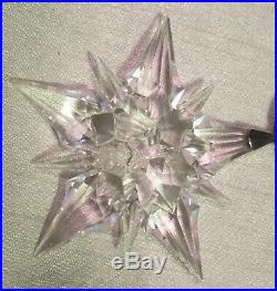 2001 Swarovski 3 Crystal Snowflake Annual Christmas Ornament, Box & Sleeve, Mib