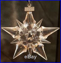2001 Swarovski Crystal Annual Limited Edition Christmas Ornament Star/Snowflake