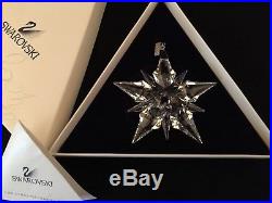 2001 Swarovski Crystal Annual Snowflake Star Christmas Ornament With Box
