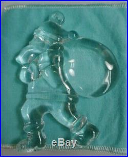 2001 Tiffany & Co. Clear Crystal Santa Claus Boxed Christmas Ornament Signed