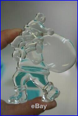 2001 Tiffany & Co. Clear Crystal Santa Claus Boxed Christmas Ornament Signed