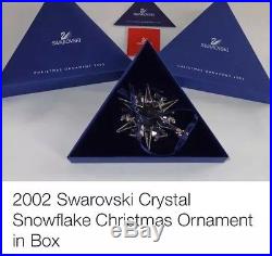 2002 SWAROVSKI CRYSTAL RETIRED ANNUAL EDITION CHRISTMAS SNOWFLAKE ORNAMENT