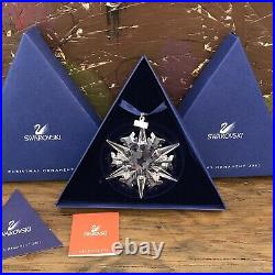 2002 SwarovskiSnowflakeSTAR Annual Christmas ORNAMENT with Box & paper (LARGE)