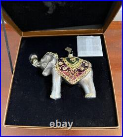 2003 Jay Strongwater Christmas Ornament Persia Elephant Swarovski Elements WithBox