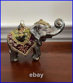 2003 Jay Strongwater Christmas Ornament Persia Elephant Swarovski Elements WithBox