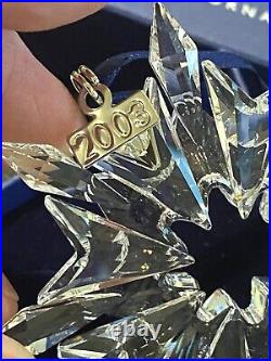 2003 SWAROVSKI Annual Crystal Snowflake Christmas Ornament with Box NOS