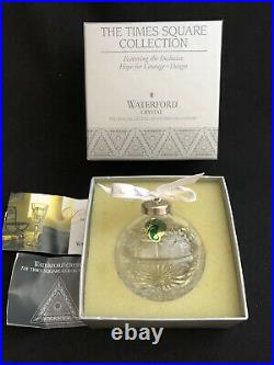 2003 Waterford Crystal Times Square Hope For Courage Ball Christmas Ornament