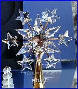 2004 2005 Mib Swarovski Crystal Christmas Tree Topper Gold #632785
