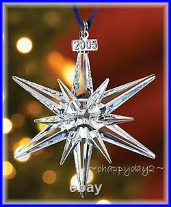 2004 & 2005 SwarovskiSnowflake STAR Annual Christmas ORNAMENTRockefeller set/2