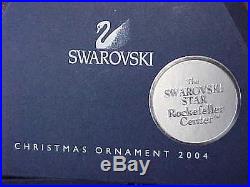 2004 SWAROVKI SNOWFLAKE STAR AUSTRIA CRYSTAL CHRISTMAS ORNAMENT BOX ROCKEFELLER